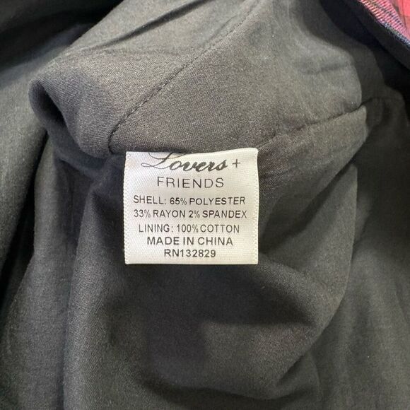 NWT Lovers + Friends Liliana Plaid Long Sleeve Mini Dress Burgundy Blue Size XS - Picture 6 of 7